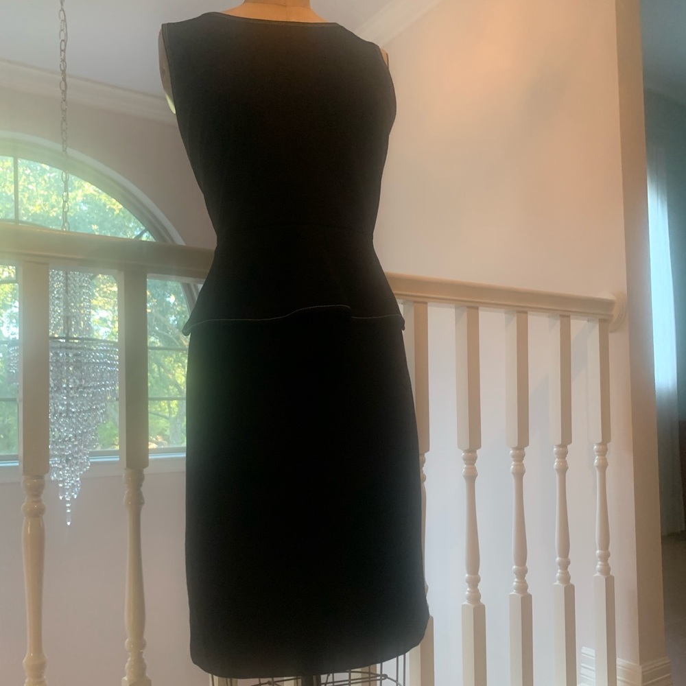 Ann Taylor Black Peplum Midi Dress Size 12P NWT